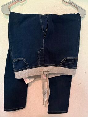 Justice Navy Super Skinny Jeans with Gray Waistband
